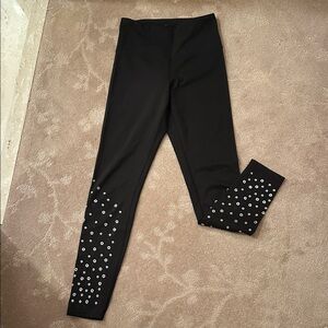 SoulCycle Black Leggings with Silver Logo